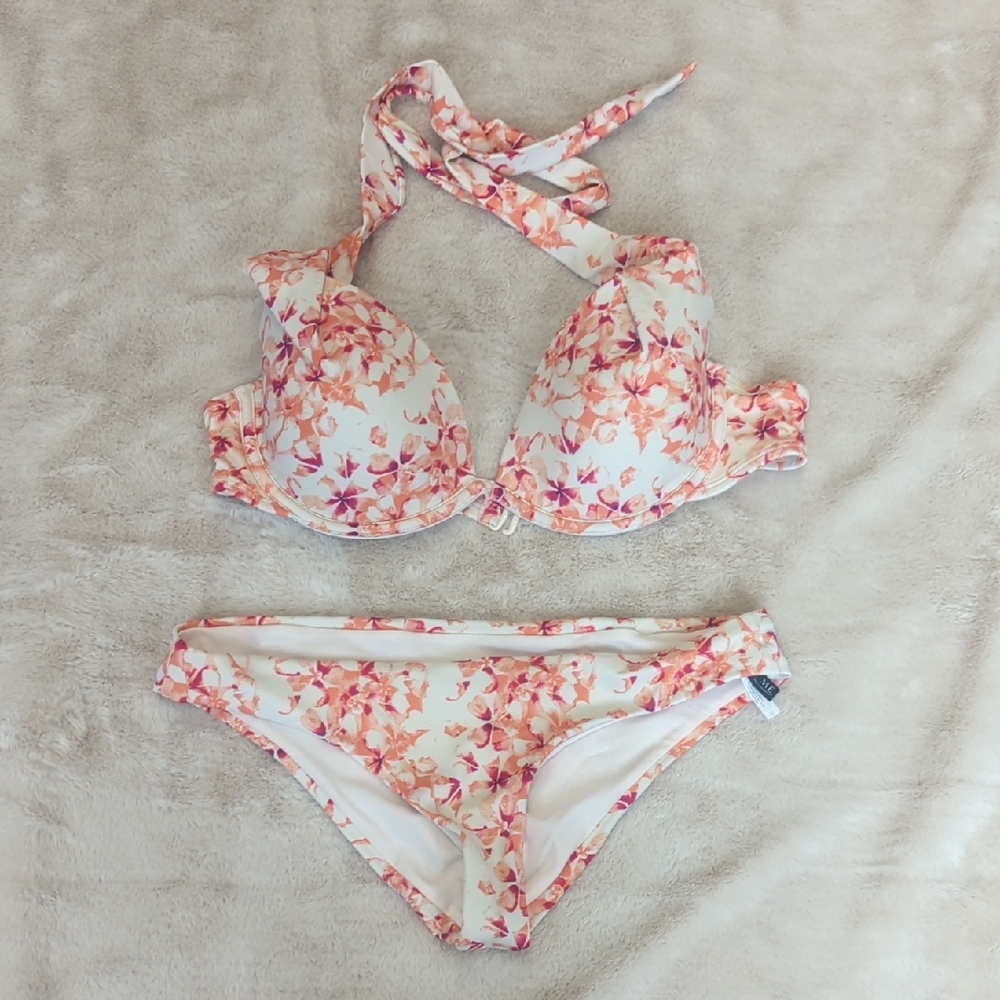 Adore Me Floral Bikini - Pink and White